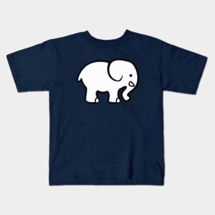 White Elephant Cartoon Image Kids T-Shirt